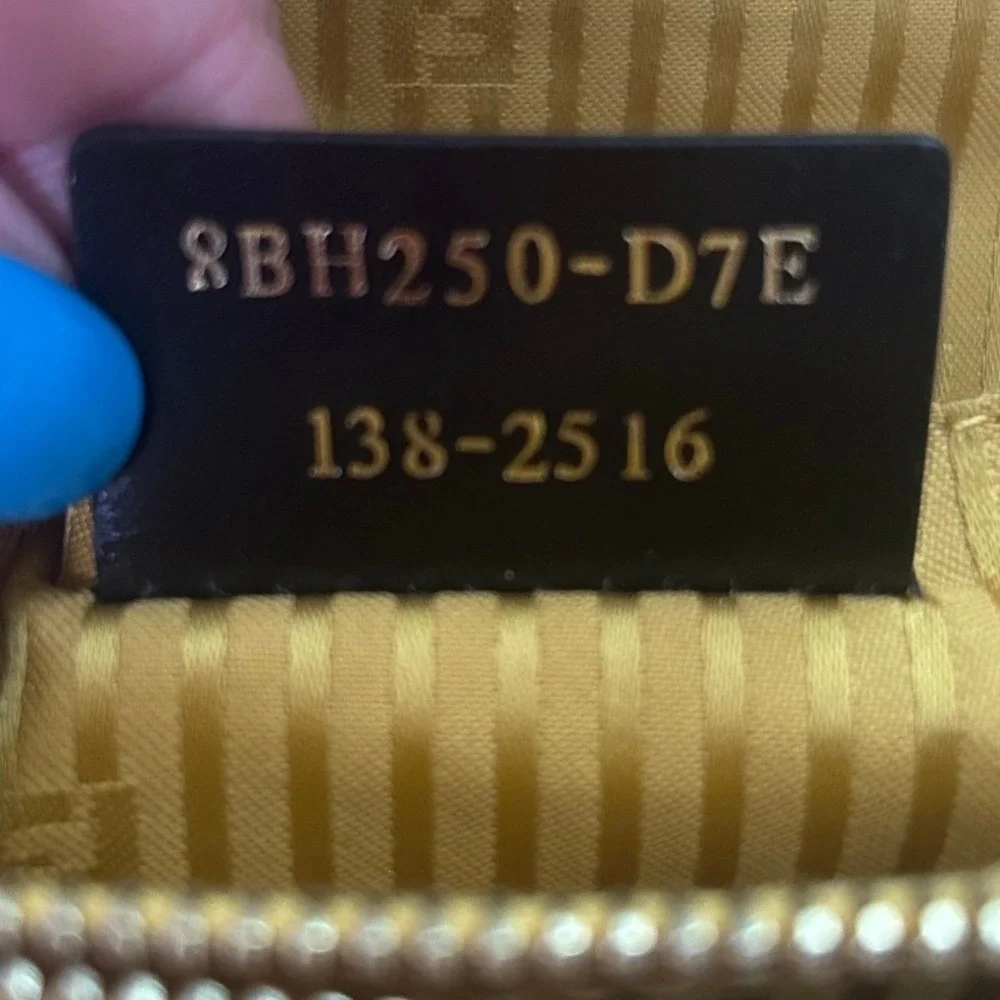 Fendi 2Jours Yellow Textured Leather Large Satchel Gold Hardware with Twilly#834